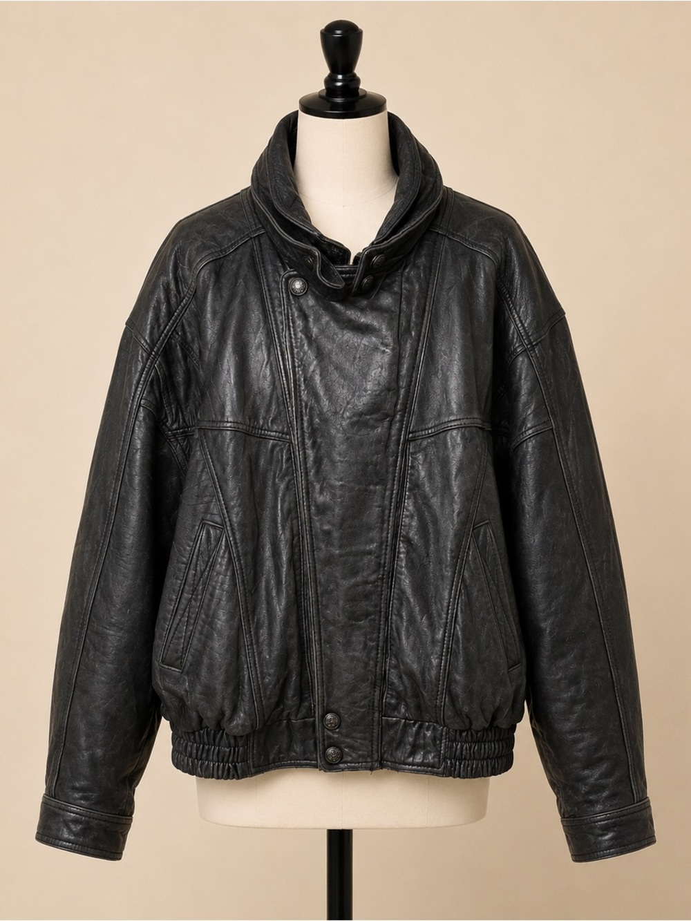 Wilson Black Leather Bomber Jacket